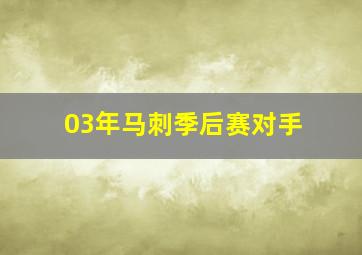 03年马刺季后赛对手