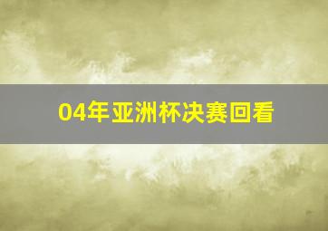 04年亚洲杯决赛回看