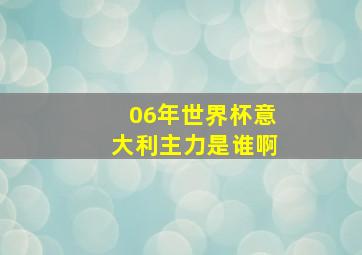 06年世界杯意大利主力是谁啊