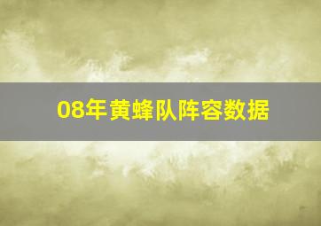 08年黄蜂队阵容数据