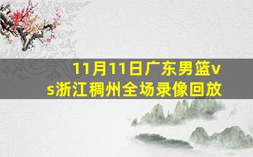 11月11日广东男篮vs浙江稠州全场录像回放