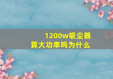 1200w吸尘器算大功率吗为什么