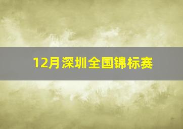 12月深圳全国锦标赛