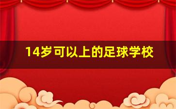 14岁可以上的足球学校