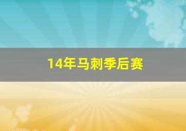 14年马刺季后赛