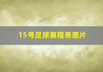 15号足球赛程表图片