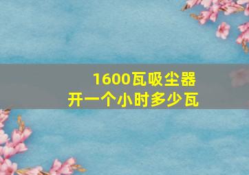 1600瓦吸尘器开一个小时多少瓦