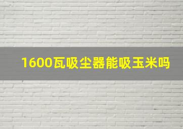 1600瓦吸尘器能吸玉米吗