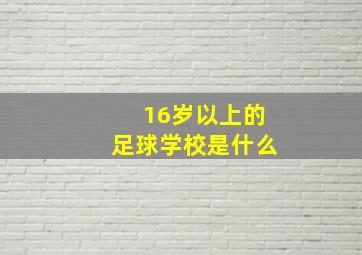 16岁以上的足球学校是什么