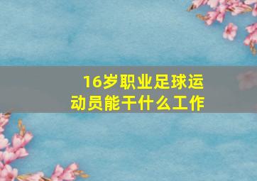 16岁职业足球运动员能干什么工作