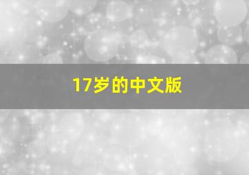 17岁的中文版