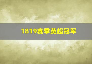 1819赛季英超冠军