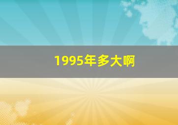 1995年多大啊