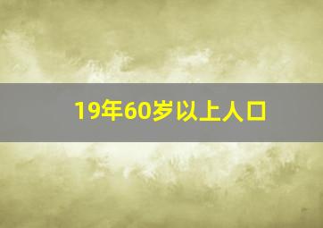 19年60岁以上人口