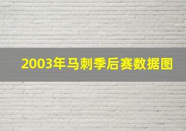 2003年马刺季后赛数据图