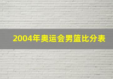 2004年奥运会男篮比分表