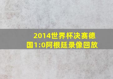 2014世界杯决赛德国1:0阿根廷录像回放