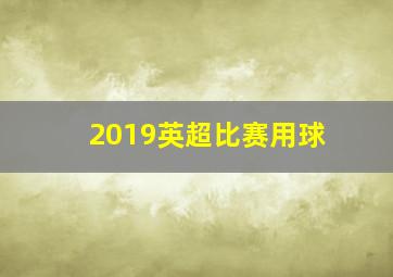 2019英超比赛用球