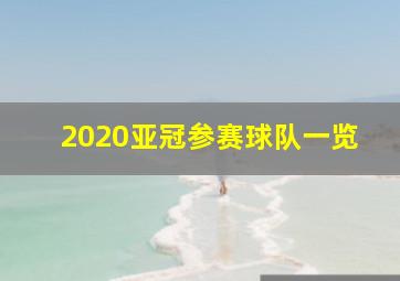 2020亚冠参赛球队一览