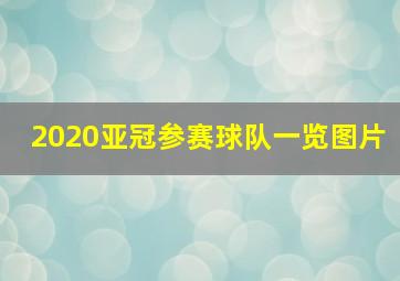 2020亚冠参赛球队一览图片