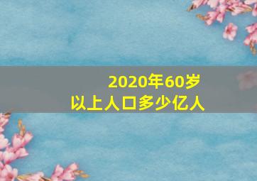 2020年60岁以上人口多少亿人