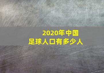 2020年中国足球人口有多少人