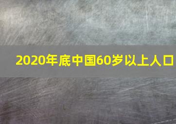 2020年底中国60岁以上人口