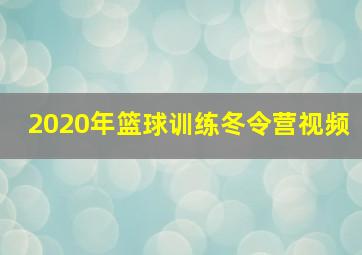 2020年篮球训练冬令营视频