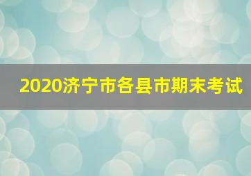 2020济宁市各县市期末考试