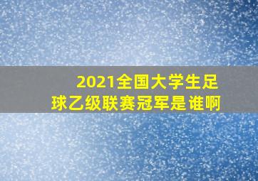 2021全国大学生足球乙级联赛冠军是谁啊