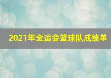 2021年全运会篮球队成绩单