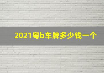 2021粤b车牌多少钱一个