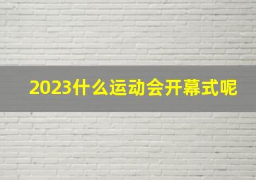 2023什么运动会开幕式呢