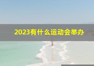 2023有什么运动会举办