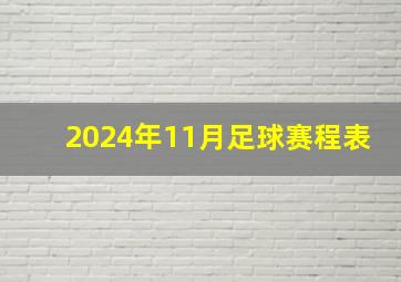 2024年11月足球赛程表