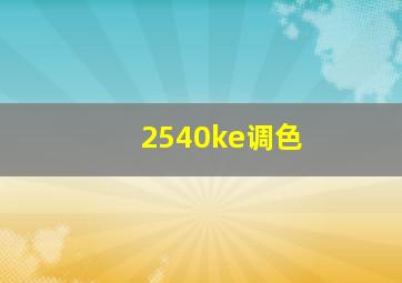 2540ke调色