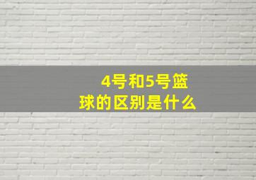 4号和5号篮球的区别是什么