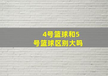 4号篮球和5号篮球区别大吗