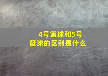 4号篮球和5号篮球的区别是什么