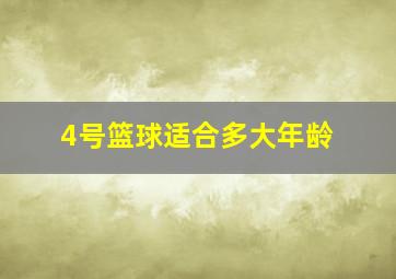 4号篮球适合多大年龄