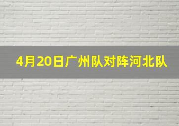 4月20日广州队对阵河北队