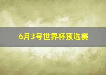 6月3号世界杯预选赛