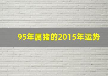 95年属猪的2015年运势