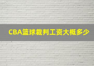 CBA篮球裁判工资大概多少