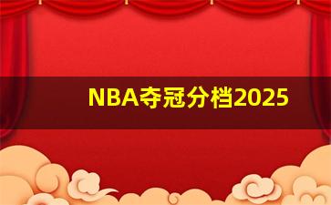 NBA夺冠分档2025