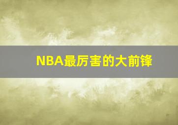 NBA最厉害的大前锋