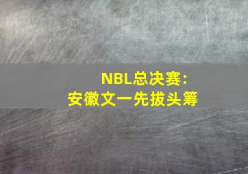 NBL总决赛:安徽文一先拔头筹