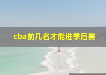 cba前几名才能进季后赛