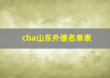 cba山东外援名单表