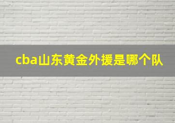 cba山东黄金外援是哪个队